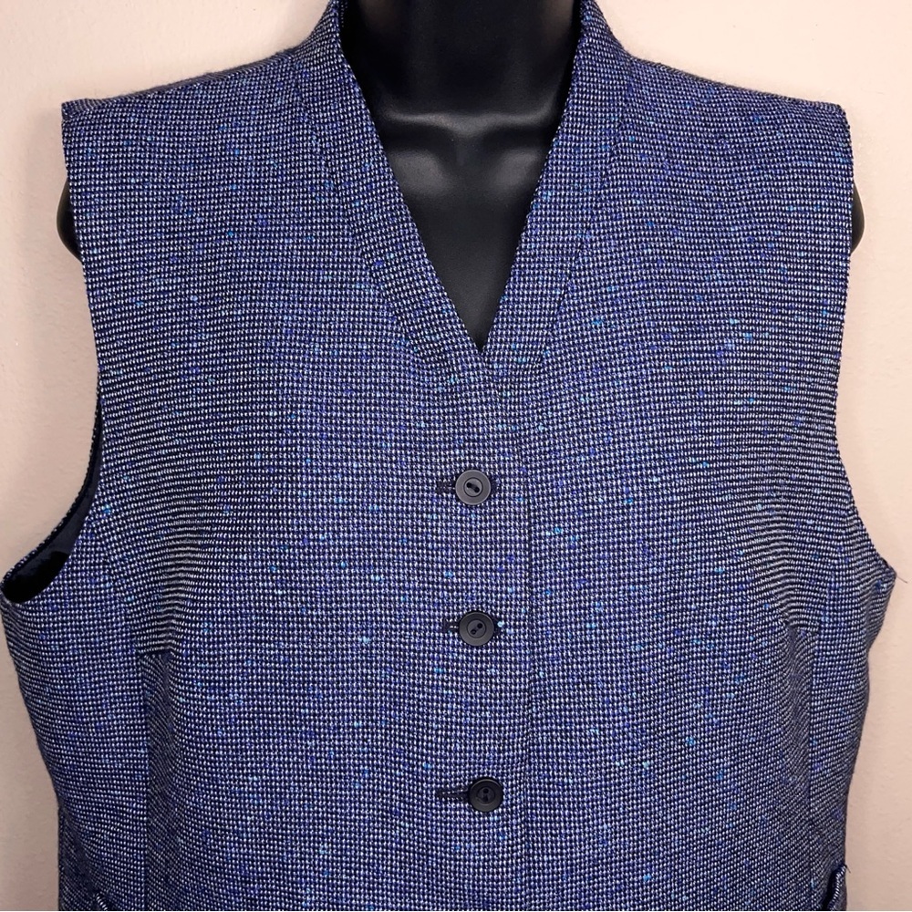 Vintage Size 14 Pendleton Blue Tweed Wool Best Suit Lined Academia - Picture 6 of 15